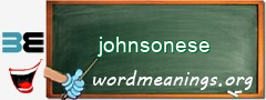 WordMeaning blackboard for johnsonese